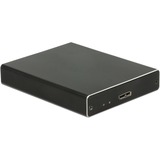 DeLOCK 2x M.2 key B SATA > SuperSpeed USB 10 Gbps (USB 3.1 Gen 2) avec RAID, Boîtier disque dur Noir, Micro-USB-B 3.1