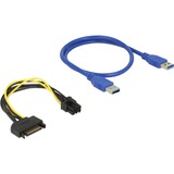 DeLOCK Carte Riser PCI Express x1 > x16 avec câble USB, Carte de montage 