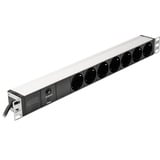 Digitus Bloc multiprises en aluminium avec protection contre les surcharges Noir