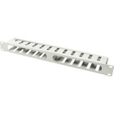 LogiLink Organisateur de câbles couvert 19" 1U, Gestion des câbles Gris