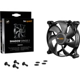 be quiet! Shadow Wings 2 120 mm, Ventilateur de boîtier Noir, Ventilateur, 12 cm, 1100 tr/min, 15,7 dB, 38,5 cfm, 65 m³/h