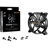 be quiet! Shadow Wings 2 PWM 120 mm, Ventilateur de boîtier Noir, Ventilateur, 12 cm, 1100 tr/min, 15,9 dB, 38,5 cfm, 65 m³/h