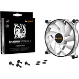 be quiet! Shadow Wings 2 ventilateur de boîtier Blanc, 140 x 140 x 25 mm, PWM, Ventilateur, 14 cm, 900 tr/min, 85 m³/h, Blanc