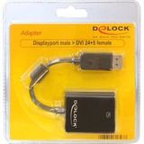 DeLOCK DisplayPort > DVI-I, Adaptateur Noir, 0,12 mètresf, Passi