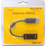 DeLOCK DisplayPort > HDMI, Adaptateur Noir, 0,125 mètres, Passif