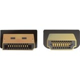 DeLOCK DisplayPort > HDMI haute vitesse, Câble Noir, 3 mètres, passif, 4K, plaqué or
