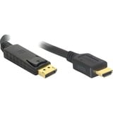 DeLOCK DisplayPort > HDMI haute vitesse, Câble Noir, 3 mètres, passif, 4K, plaqué or