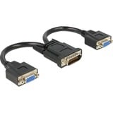DeLOCK LFH60 vers 2x VGA, Adaptateur Noir, 20 centimètres