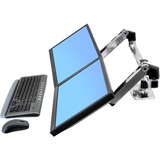 Ergotron LX Dual Side-by-Side Arm, Support de moniteur Argent/Noir, Pince/boulon, 18,1 kg, 68,6 cm (27"), 100 x 100 mm, Réglage de la hauteur, Argent