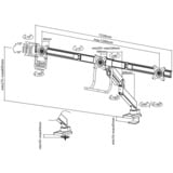 Neomounts NM-D775DX3WHITE, Support de moniteur Blanc