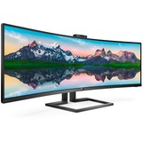Philips 499P9H/00 48.8" Moniteur UltraWide incurvé  Noir, 2x HDMI, DisplayPort, 3x USB-A 3.2 (5 Gbit/s), USB-C, RJ-45