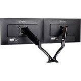 iiyama Bras double à vérin à gaz pour moniteur DS3002C-B1, Support de moniteur Noir, 5 kg, 25,4 cm (10"), 68,6 cm (27"), 100 x 100 mm, Réglage de la hauteur, Noir