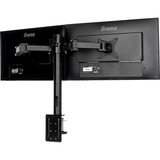 iiyama Double bras de support de bureau DS1002C-B1, Support de moniteur Noir, Pince, 10 kg, 25,4 cm (10"), 76,2 cm (30"), 100 x 100 mm, Noir