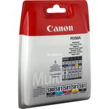 Canon Multipack de cartouches d'encre pigmentée PGI-580BK/CLI-581 BK/C/M/Y 11,2 ml, 5,6 ml, Multi pack