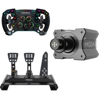 MOZA R12 + GS V2P GT + CRP Bundle, Volant Base, volant et pédales