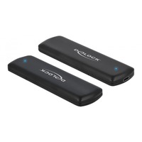 DeLOCK Boîtier externe USB Type-C Combo pour SSD M.2 NVMe PCIe ou SATA - sans outil., Boîtier disque dur Noir