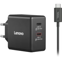 Lenovo Dual USB-C (65W) GaN, Chargeur Noir, 2x USB-C, Power Delivery