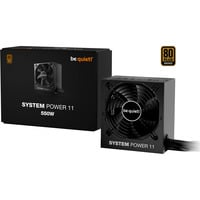 be quiet! System Power 11 alimentation  550 watt Noir, 1x 12VHPWR, 2x PCIe, 550 W, 200 - 240 V, 50 Hz, 4 A, 120 W, 550 W