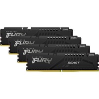 Kingston FURY 128 Go DDR5-5200 (4x 32 Go) Quad-Kit, Mémoire vive Noir, KF552C40BBK4-128, Beast, XMP