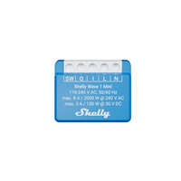 Shelly Wave 1 Mini LR, Relais Bleu, Z-Wave, relais 8 A, contact sec