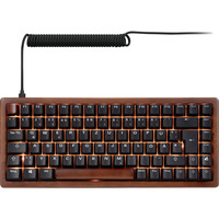 Sharkoon SKILLER SGK50 S3 Wood PBT, clavier gaming Bois/Noir, Layout BE, Gateron G Pro 3.0 Yellow, BE Layout, Gateron G Pro 3.0 Yellow, RGB LED, Hot-swappable, 75%