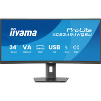 iiyama ProLite XCB3494WQSU-B1 34" Moniteur UltraWide incurvé Noir, 1x DisplayPort, 2x HDMI, 2x USB-C, 2x USB-A, 120 Hz
