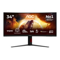 AOC CU34G4ZCA 34" Moniteur UltraWide gaming incurvé Noir/rouge, 1x DisplayPort, 2x HDMI, 1x USB-C, 2x USB-A, 250 Hz