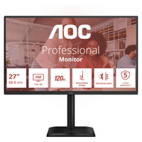 AOC 27E4CV 27" Moniteur Noir, 1x DisplayPort, 1x HDMI, 1x USB-C, 4x USB-A, 1x RJ-45, 120 Hz