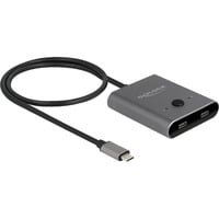 DeLOCK USB Type-C 2 to 1 bidirectional, Switch USB Gris