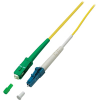DSI Câble à fibre optique simplex OS2 SC/APC-LC Jaune/Vert, 1 mètre