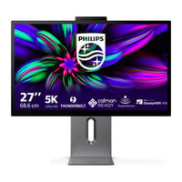Philips Brilliance 27E3U7903 27" 5K UHD Moniteur  Gris, HDMI, Thunderbolt 4, USB, LAN, Webcam