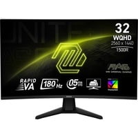 MSI MAG 32CQ6F 31.5" Moniteur gaming incurvé  Noir, HDMI, DisplayPort, Adaptive Sync, 180 Hz