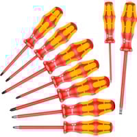Wera 160 i/162 i/167 i/9 Jeu de tournevis Kraftform Plus Série 100, 9 pièces Rouge/Jaune