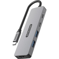 Sitecom 5 en 1 USB-C Power Delivery Multiport Adapter, Hub USB Gris