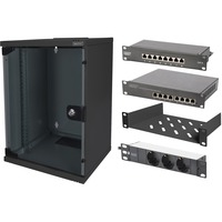 Digitus 25,4 cm (10") Set 2 B 9U, Armoire informatique Noir