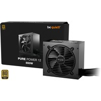 be quiet! Pure Power 12 alimentation 550 watt Noir, 2x PCIe, 80 Plus Gold, 550 W, 100 - 240 V, 600 W, 50/60 Hz, 10 A, 5 A