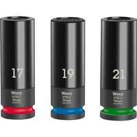 Wera Impacteur de roue C Set 1, Clés mixtes à cliquet En 3 parties, avec protection du bord
