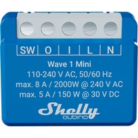 Shelly Qubino Wave 1 Mini, Relais Bleu/Blanc, 1 canal, Z-Wave