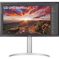 LG UltraFine 27UP85NP-W 27" 4K UHD Moniteur  Blanc/Argent, 2x HDMI, DisplayPort, 2x USB-A, USB-C