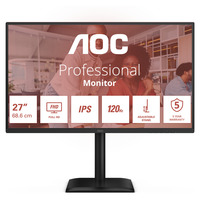 AOC 27E4U 27" Moniteur Noir, 1x DisplayPort, 1x HDMI, 1x VGA, 4x USB-A, 120 Hz