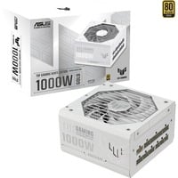 ASUS TUF Gaming Gold White Edition alimentation  modulaire 1000 watt Blanc, 1x 12V-2x6, 4x PCIe, 1000 W, 100 - 240 V, Actif, 130 W, 1000 W, 130 W