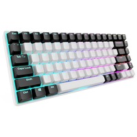 Sharkoon SKILLER SGK50 S3, clavier gaming Blanc, Layout États-Unis, Gateron Yellow, RGB LED, Hot-swappable, 75%.