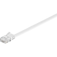 goobay Câble de raccordement RJ-45 U/UTP avec Cat.5e Blanc, 5 mètres, câble plat