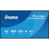 iiyama ProLite LH4366UHSB-B1AG, Affichage public Noir, HDMI, USB-C, LAN, Wi-Fi, Audio, Android