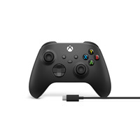 Microsoft Xbox Wireless Controller + USB-C, Manette de jeu Noir, Câble USB-C inclus | PC, Xbox One, Xbox Series X, Xbox Series S