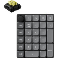 Keychron K0 Max QMK, Pavé numérique Noir/gris, Milk POM Switch Banana, RGB, Hot-swappable, Bluetooth, 2,4 GHz