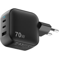 Sitecom 70W GaN Power Delivery chargeur Noir, 2x USB-C, 1x USB-A