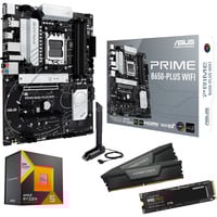 ALTERNATE Upgrade Kit PRIME B650-PLUS WIFI + Ryzen 5 7500X3D + 32 Go + SSD 2 To Noir/Argent, Carte mère, CPU, mémoire, SSD