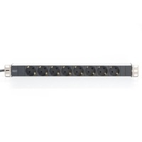Digitus Bloc d'alimentation à 8 prises DN-95401, Multiprise Noir/en aluminium