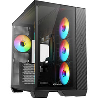 Sharkoon Steel Shark boîtier midi tower Noir | 2x USB-A | 1x USB-C | RGB | Verre Trempé